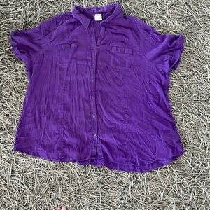 Just my size 4X 62%, cotton, 38% polyester purple top